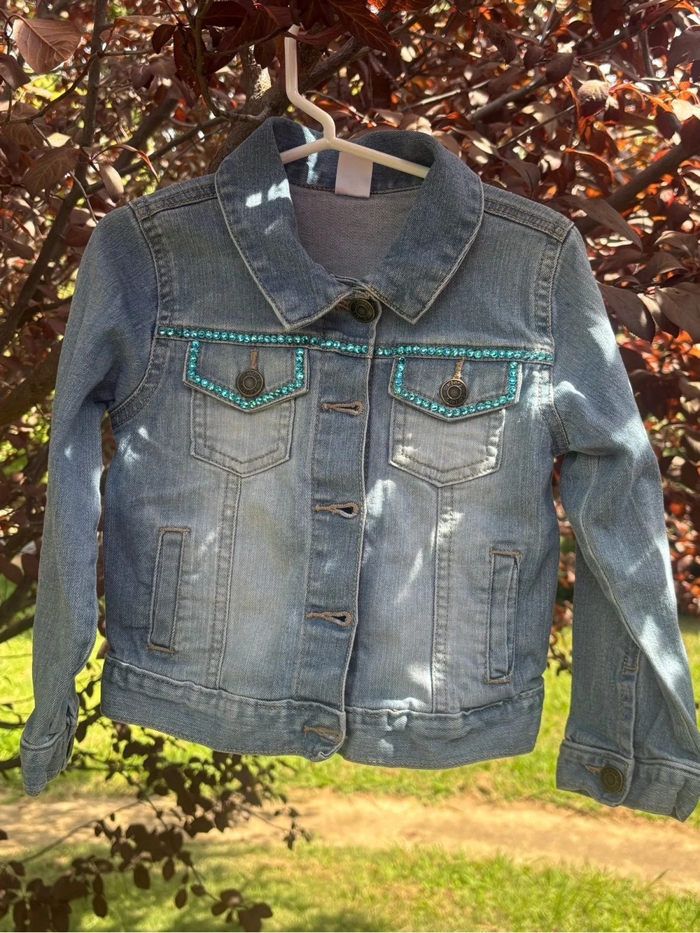 Girls Embellished Jean Jacket Pocahontas Size 4T